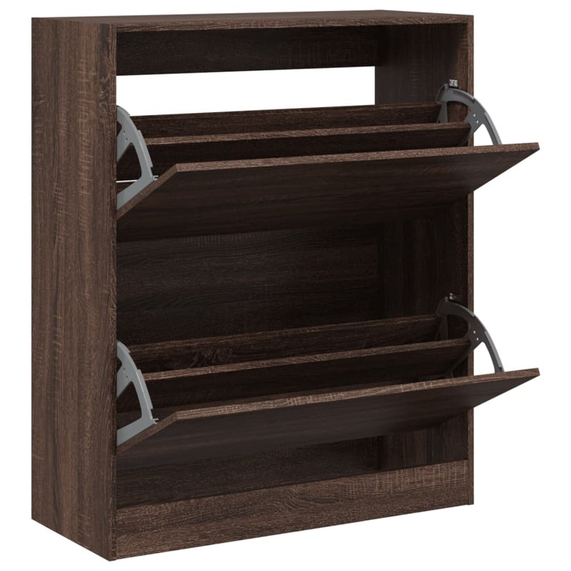 Load image into Gallery viewer, VidaXL Schoenenkast 80x34x96,5 cm bewerkt hout bruin eikenkleur

