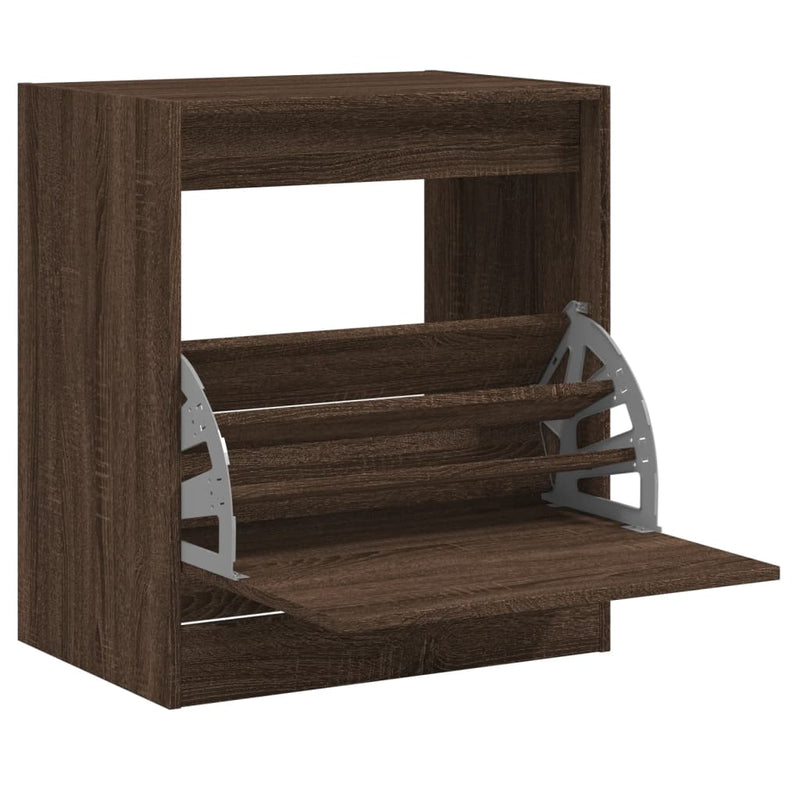 Load image into Gallery viewer, Vidaxl schoenenkast 60x42x69 cm bewerkt hout bruin eikenkleur
