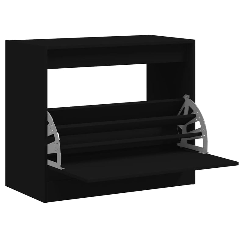 Load image into Gallery viewer, Vidaxl schoenenkast 80x42x69 cm bewerkt hout zwart
