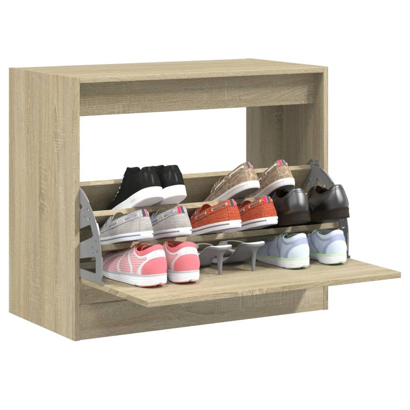 Load image into Gallery viewer, Vidaxl schoenenkast 80x42x69 cm bewerkt hout sonoma eikenkleurig
