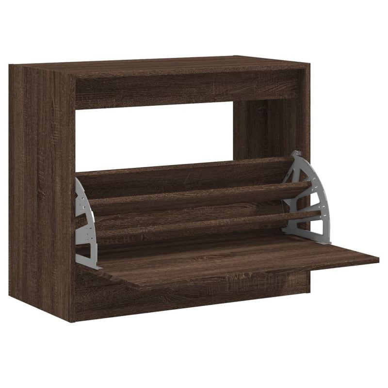 Load image into Gallery viewer, Vidaxl schoenenkast 80x42x69 cm bewerkt hout bruin eikenkleur
