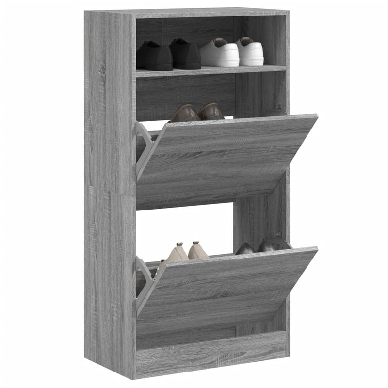 Load image into Gallery viewer, Vidaxl schoenenkast 60x34x116 cm bewerkt hout grijs sonoma eikenkleur

