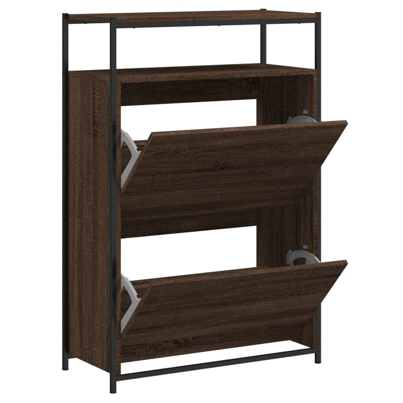 Load image into Gallery viewer, VidaXL Schoenenkast 75x34x112 cm bewerkt hout bruin eikenkleur
