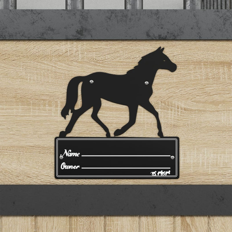 Load image into Gallery viewer, Vidaxl naambord voor stal staal zwart
