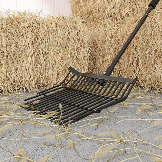 Vidaxl hooivorkkop met 14 tanden staal zwart