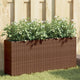 Vidaxl plantenbak met 2 potten 90x20x40 cm poly rattan bruin