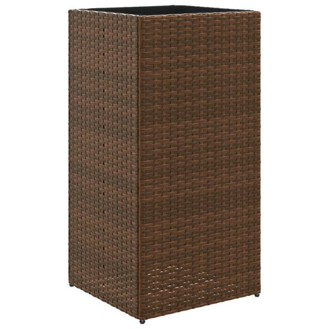 VidaXL Plantenbak 40x40x80 cm poly rattan bruin