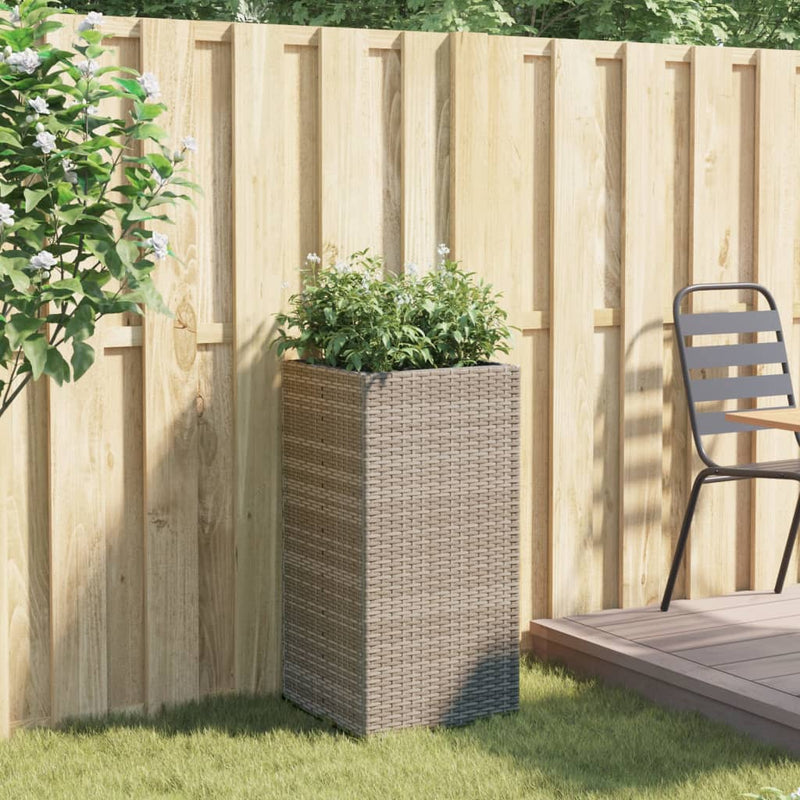 Load image into Gallery viewer, Vidaxl plantenbak 40x40x80 cm poly rattan grijs
