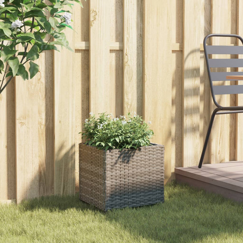 Load image into Gallery viewer, Vidaxl plantenbak 36x30x32 cm poly rattan grijs
