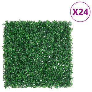 Vidaxl hek met kunstheester 24 st 50x50 cm groen