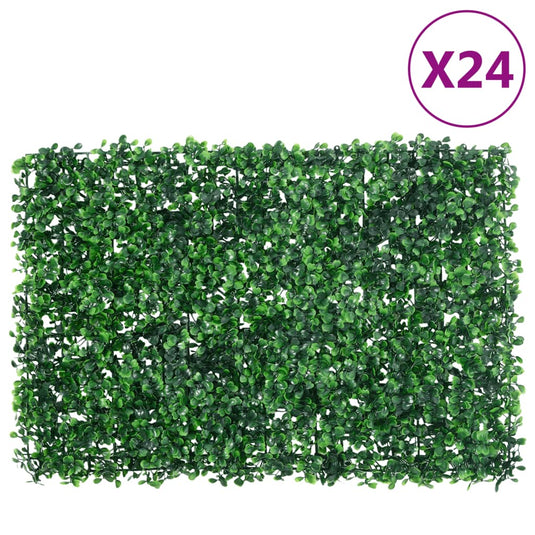 Vidaxl hek met kunstheester 24 st 40x60 cm groen