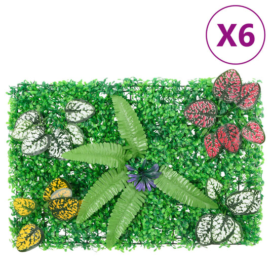 Vidaxl hek met kunstplanten 6 st 40x60 cm groen