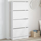 VidaXL Schoenenkast met 4 klaplades 80x21x163,5 cm wit