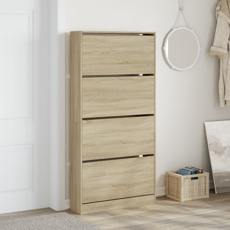 Load image into Gallery viewer, VidaXL Schoenenkast met 4 klaplades 80x21x163,5 cm sonoma eikenkleurig
