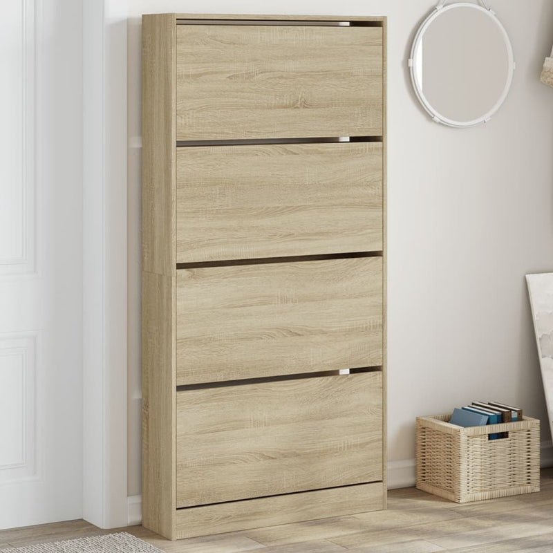 Load image into Gallery viewer, VidaXL Schoenenkast met 4 klaplades 80x21x163,5 cm sonoma eikenkleurig
