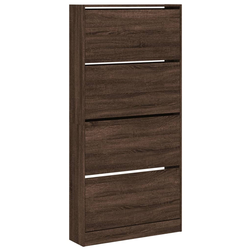 Load image into Gallery viewer, VidaXL Schoenenkast met 4 klaplades 80x21x163,5 cm bruin eikenkleur
