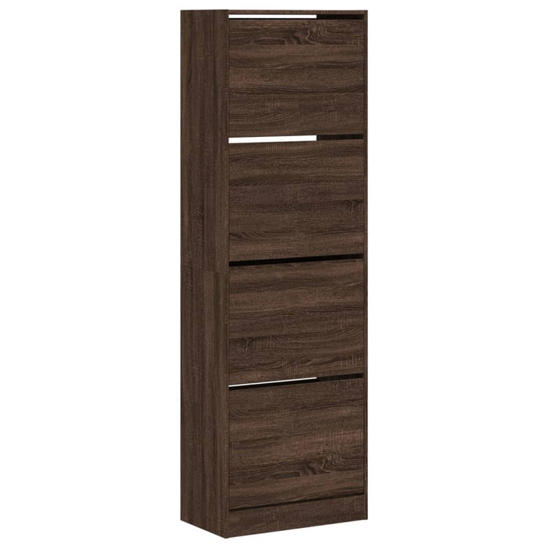 Load image into Gallery viewer, VidaXL Schoenenkast met 4 klaplades 60x34x187,5 cm bruin eikenkleur
