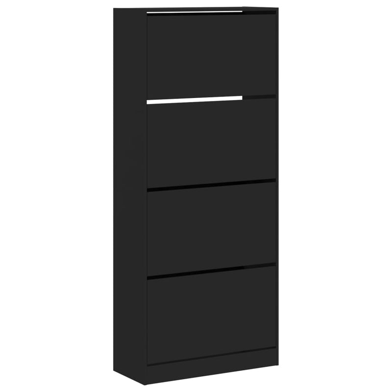 Load image into Gallery viewer, VidaXL Schoenenkast met 4 klaplades 80x34x187,5 cm zwart

