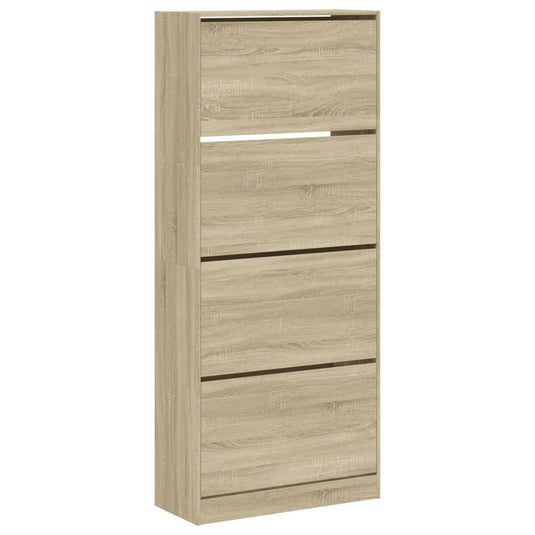 VidaXL Schoenenkast met 4 klaplades 80x34x187,5 cm sonoma eikenkleurig