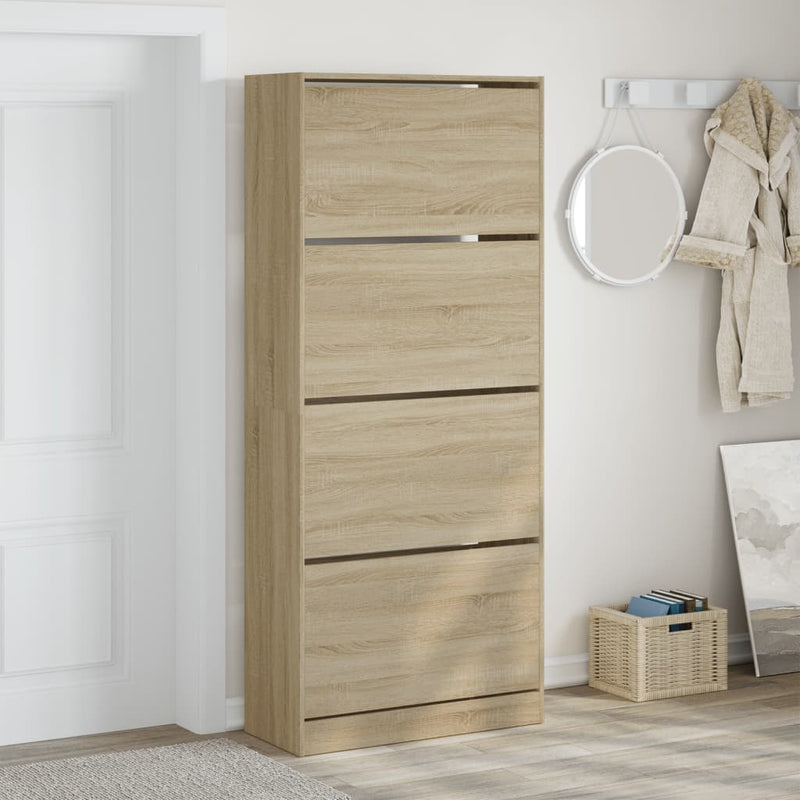 Load image into Gallery viewer, VidaXL Schoenenkast met 4 klaplades 80x34x187,5 cm sonoma eikenkleurig
