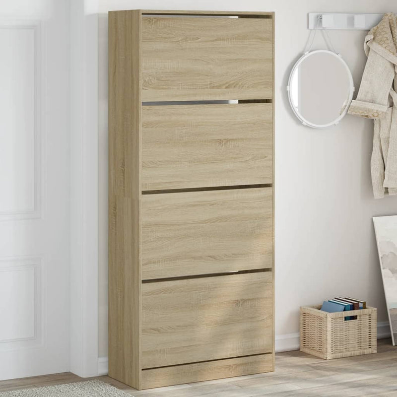 Load image into Gallery viewer, VidaXL Schoenenkast met 4 klaplades 80x34x187,5 cm sonoma eikenkleurig
