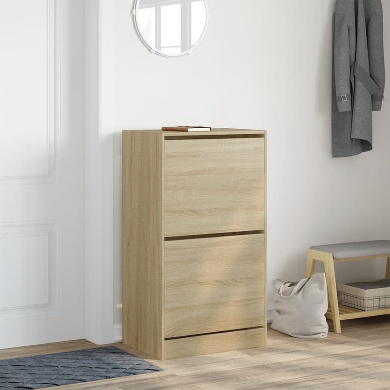 Load image into Gallery viewer, VidaXL Schoenenkast met 2 klaplades 60x42x108 cm sonoma eikenkleurig
