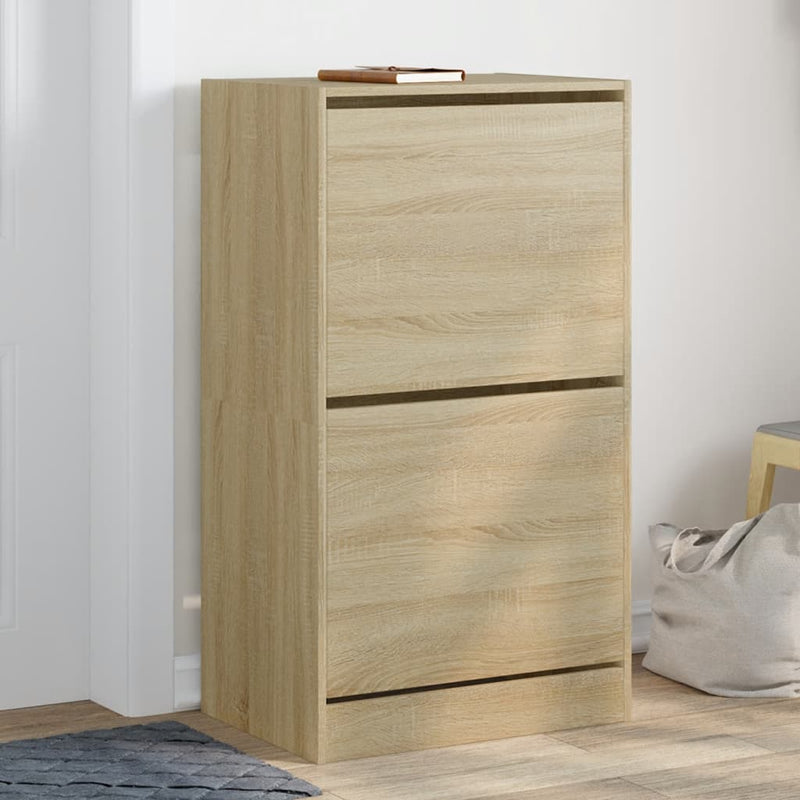 Load image into Gallery viewer, VidaXL Schoenenkast met 2 klaplades 60x42x108 cm sonoma eikenkleurig
