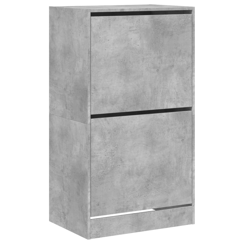 Load image into Gallery viewer, VidaXL Schoenenkast met 2 klaplades 60x42x108 cm betongrijs
