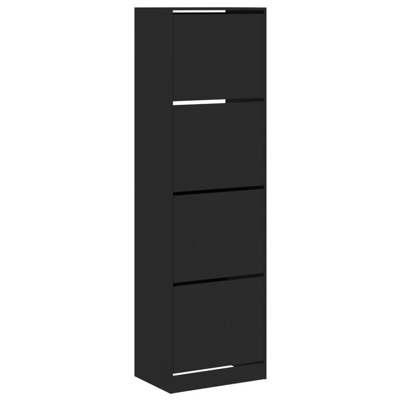 Load image into Gallery viewer, VidaXL Schoenenkast met 4 klaplades 60x42x204 cm zwart
