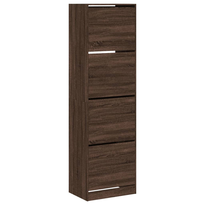 Load image into Gallery viewer, VidaXL Schoenenkast met 4 klaplades 60x42x204 cm bruin eikenkleur
