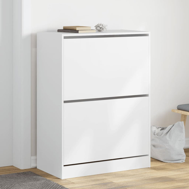 Load image into Gallery viewer, VidaXL Schoenenkast met 2 klaplades 80x42x108 cm wit
