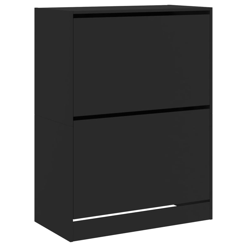 Load image into Gallery viewer, VidaXL Schoenenkast met 2 klaplades 80x42x108 cm zwart

