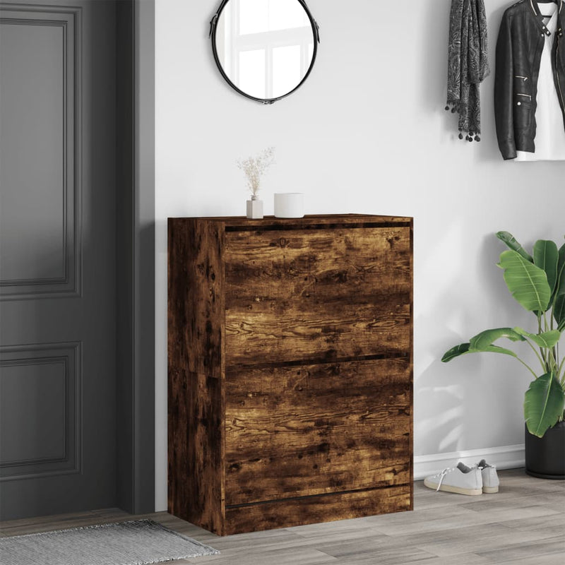Load image into Gallery viewer, VidaXL Schoenenkast met 2 klaplades 80x42x108 cm gerookt eikenkleurig
