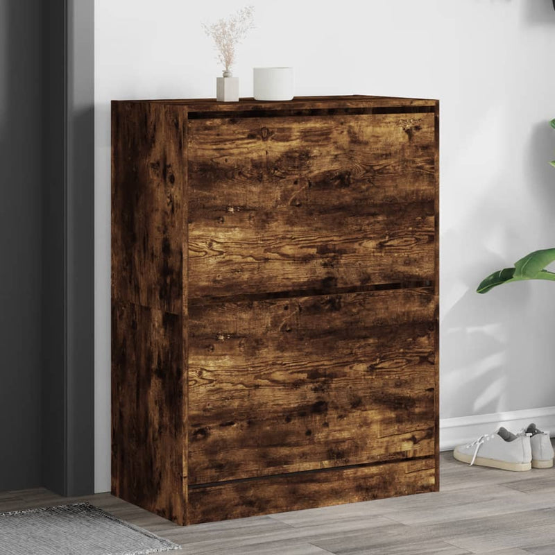 Load image into Gallery viewer, VidaXL Schoenenkast met 2 klaplades 80x42x108 cm gerookt eikenkleurig
