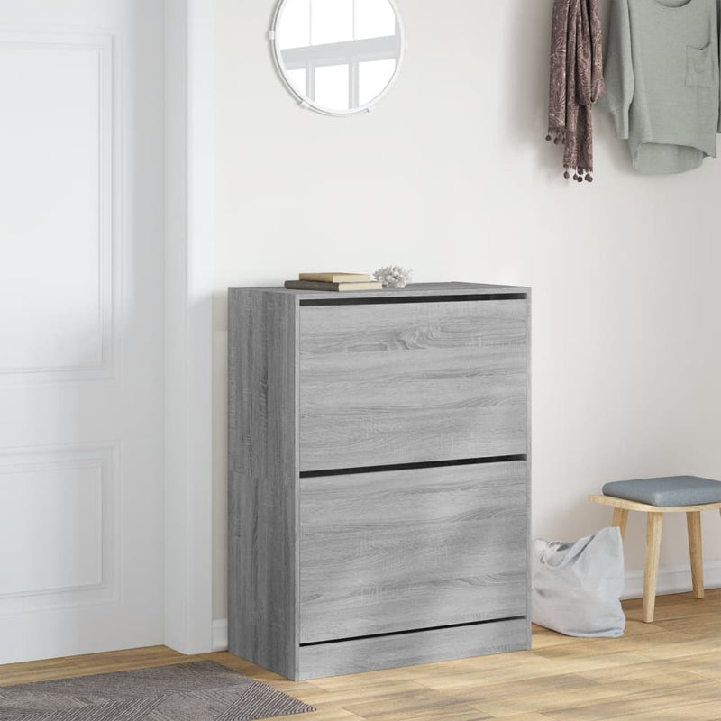 Load image into Gallery viewer, VidaXL Schoenenkast met 2 klaplades 80x42x108 cm grijs sonoma
