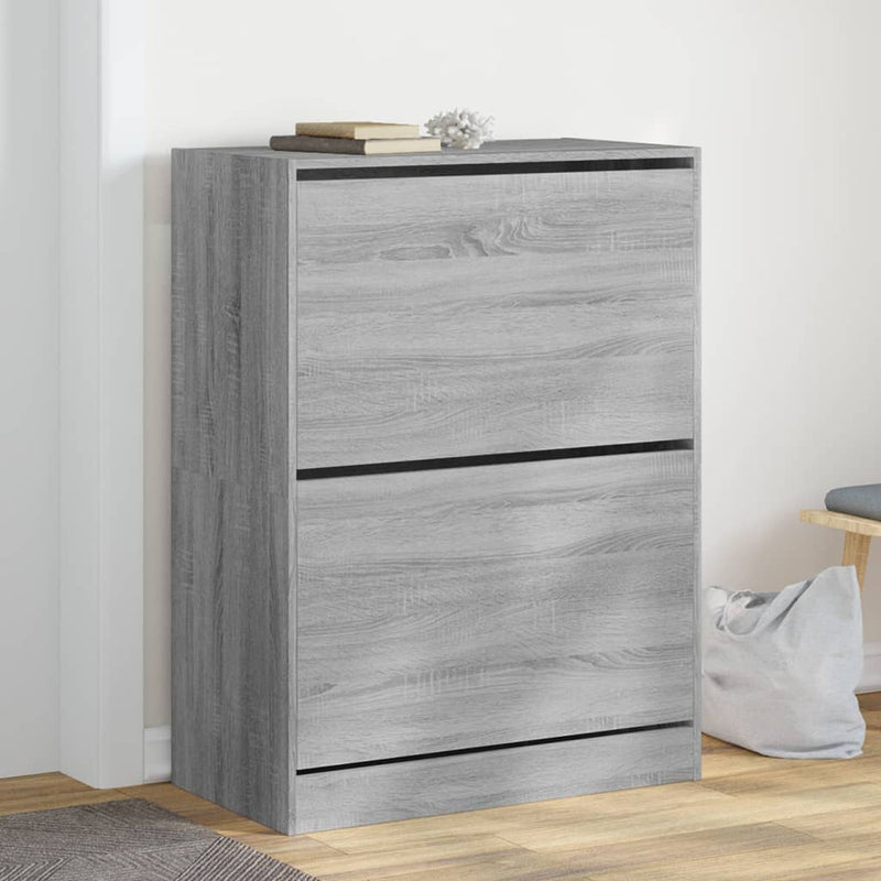 Load image into Gallery viewer, VidaXL Schoenenkast met 2 klaplades 80x42x108 cm grijs sonoma
