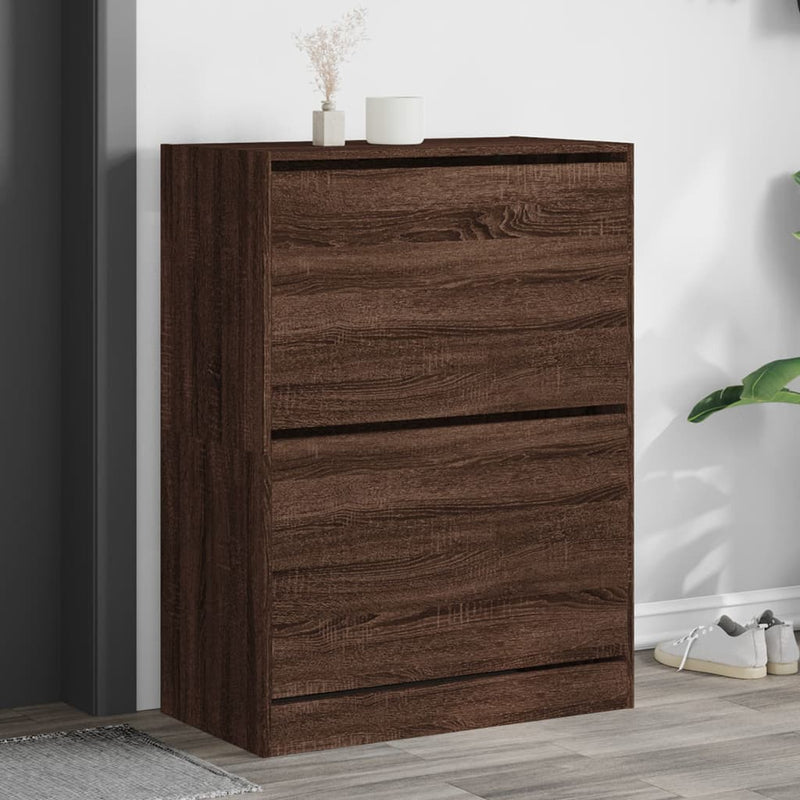 Load image into Gallery viewer, VidaXL Schoenenkast met 2 klaplades 80x42x108 cm bruin eikenkleur

