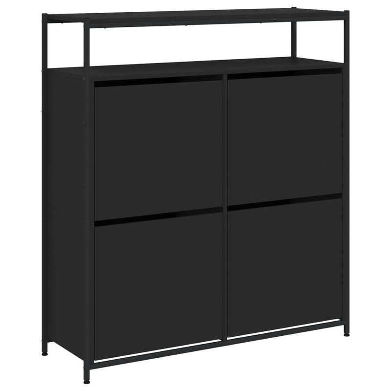 Load image into Gallery viewer, VidaXL Schoenenkast met 4 klaplades 100x34x112 cm zwart
