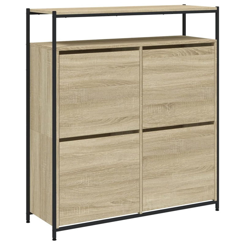 Load image into Gallery viewer, VidaXL Schoenenkast met 4 klaplades 100x34x112 cm sonoma eikenkleurig
