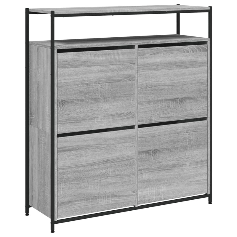 Load image into Gallery viewer, VidaXL Schoenenkast met 4 klaplades 100x34x112 cm grijs sonoma eiken
