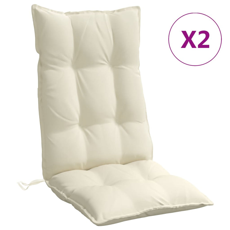 Load image into Gallery viewer, Vidaxl stoelkussens 2 st hoge rug oxford stof crèmekleurig
