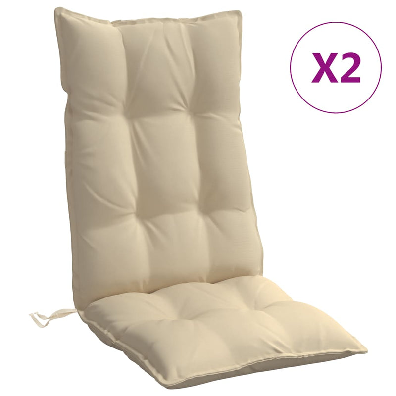 Load image into Gallery viewer, Vidaxl stoelkussens 2 st hoge rug oxford stof beige
