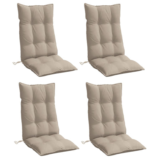 Vidaxl stoelkussens 4 st hoge rug oxford stof taupe