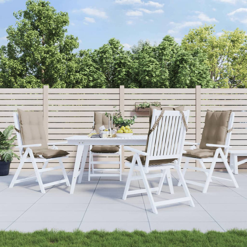 Load image into Gallery viewer, Vidaxl stoelkussens 4 st hoge rug oxford stof taupe
