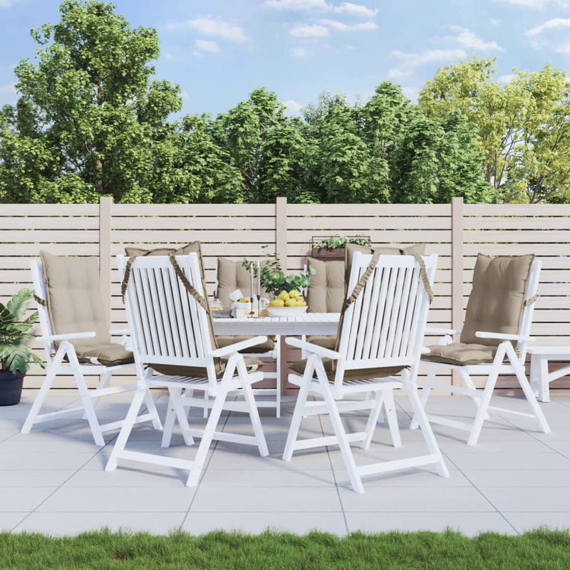 Load image into Gallery viewer, Vidaxl stoelkussens 6 st hoge rug oxford stof taupe
