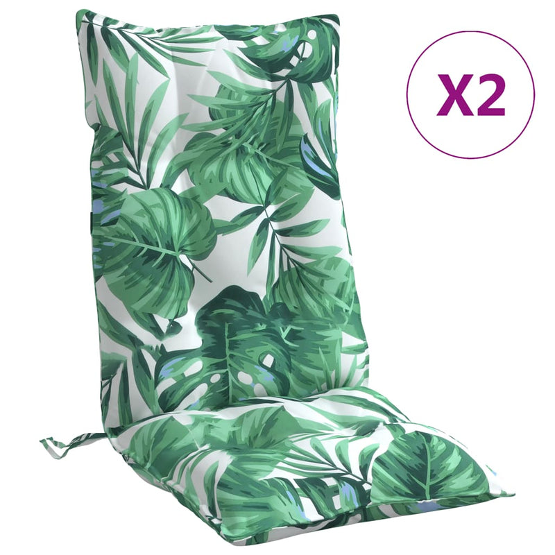 Load image into Gallery viewer, Vidaxl stoelkussens 2 st hoge rug bladpatroon oxford stof
