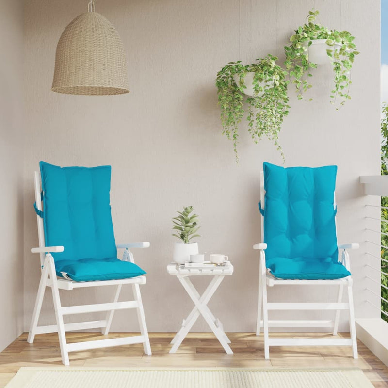 Load image into Gallery viewer, Vidaxl stoelkussens 2 st hoge rug oxford stof turquoise
