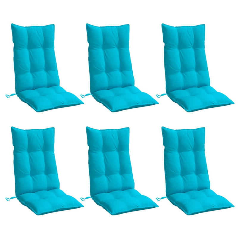 Load image into Gallery viewer, Vidaxl stoelkussens 6 st hoge rug oxford stof turquoise

