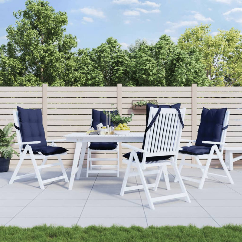 Load image into Gallery viewer, Vidaxl stoelkussens 4 st hoge rug oxford stof marineblauw
