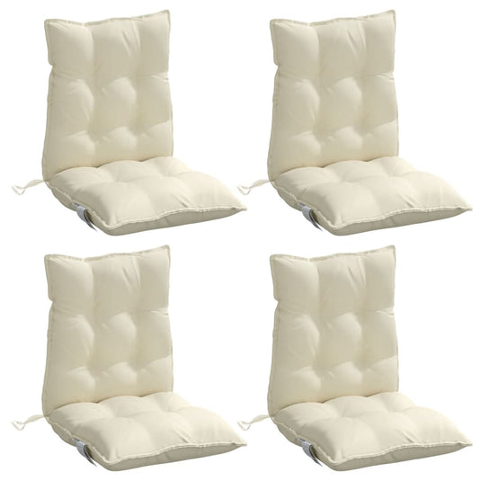 Vidaxl stoelkussens 4 st lage rug oxford stof crèmekleurig